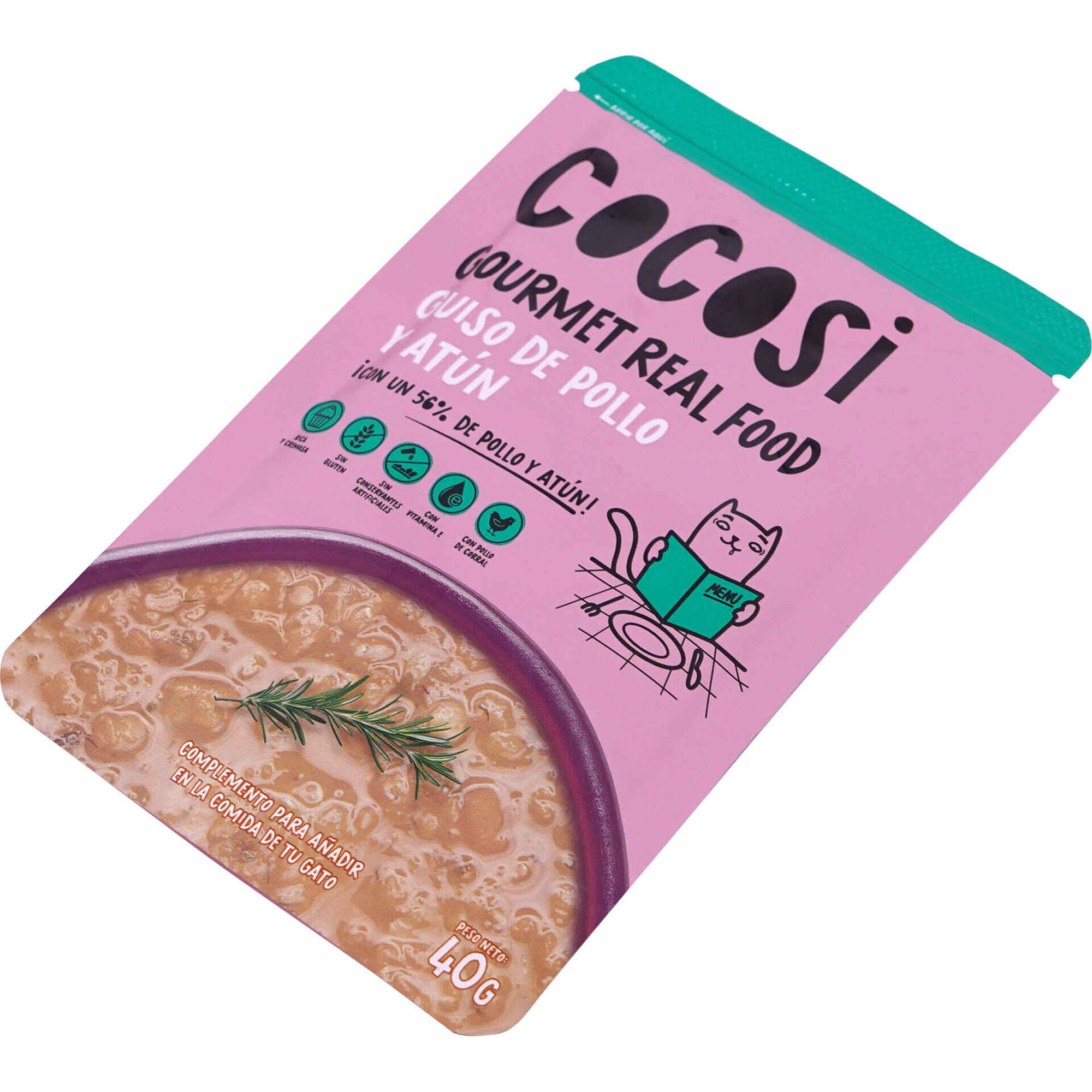 Comida H&uacute;mida para Gato Guisado de Frango e Atum Cocosi