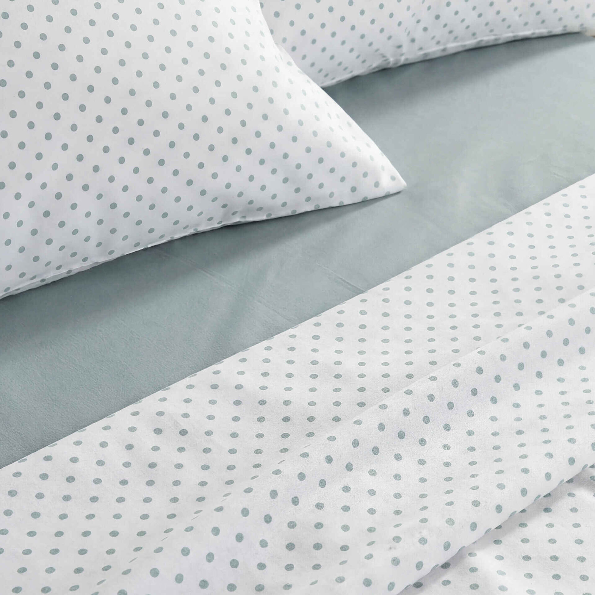 Conjunto Len&ccedil;&oacute;is Microfibra Pintas Verde Kasa