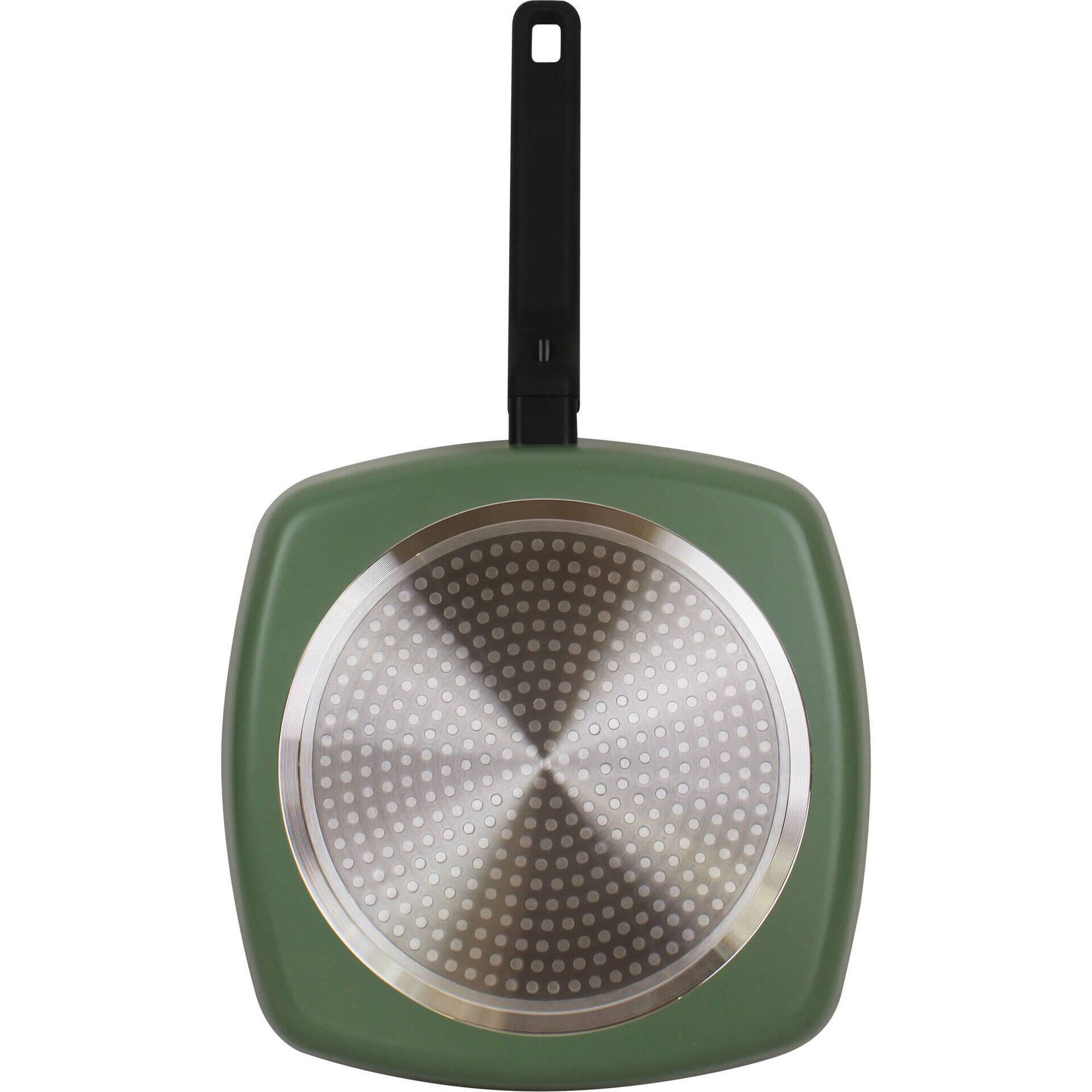 Grelhador 26x26cm Cer&acirc;mica Square Verde Kasa