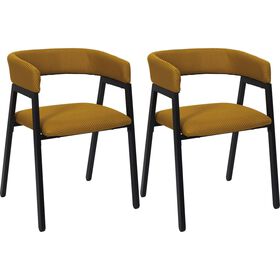 Conjunto de 2 Cadeiras Estofadas Amarela Atom