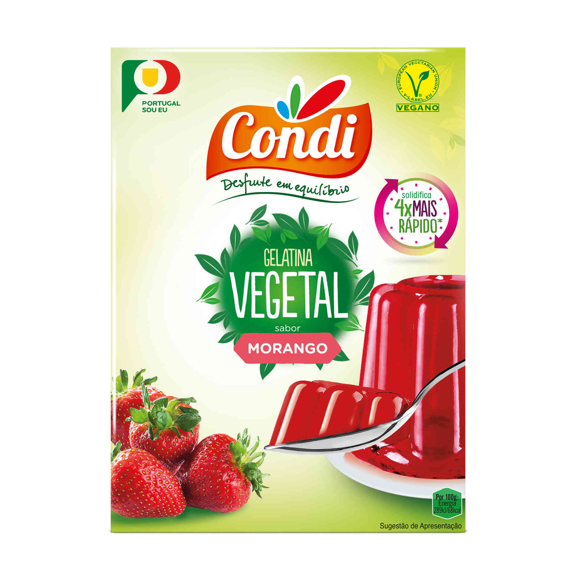 Gelatina em Pó Vegetal de Morango