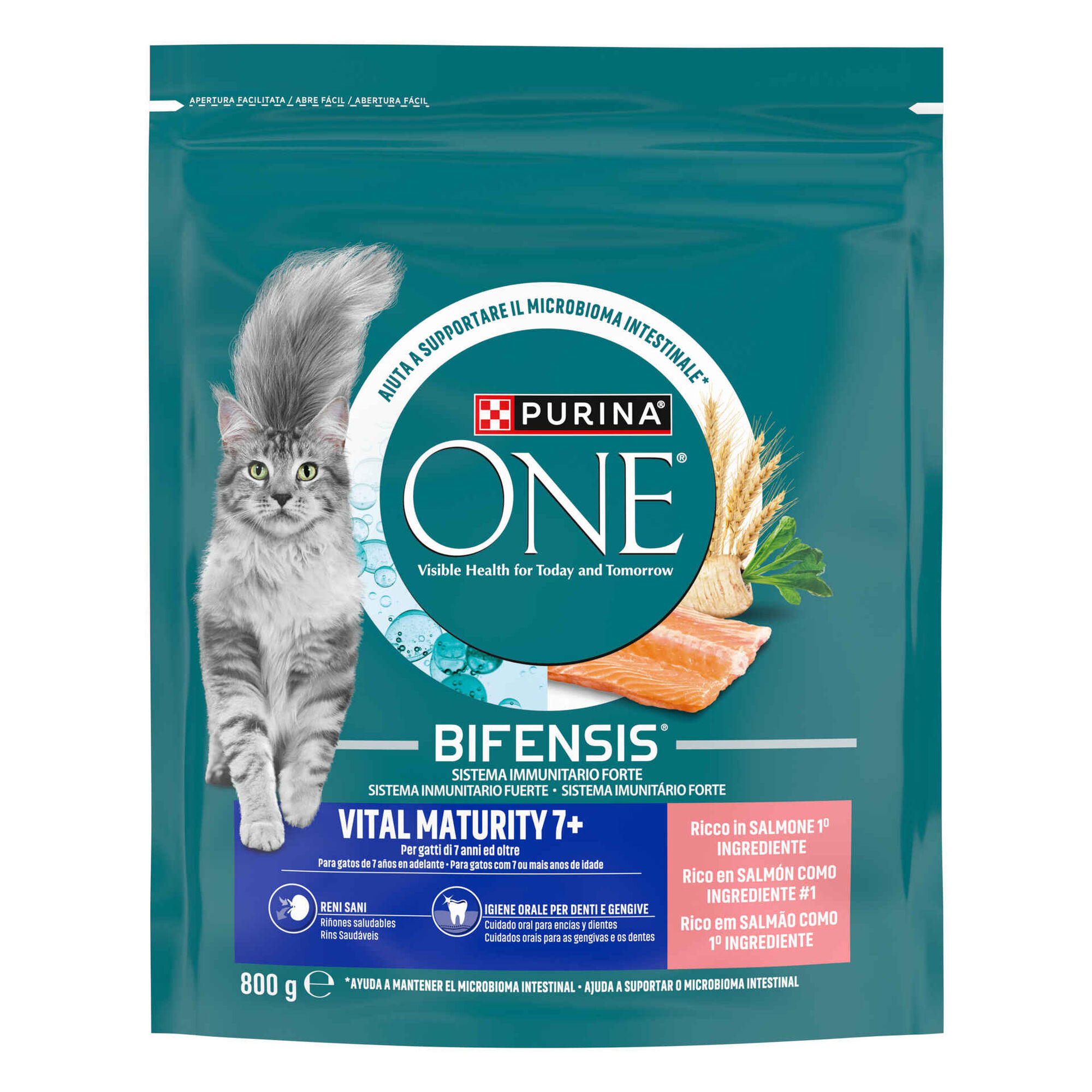 Ra&ccedil;&atilde;o para Gato S&eacute;nior Vital Maturity Salm&atilde;o Purina One