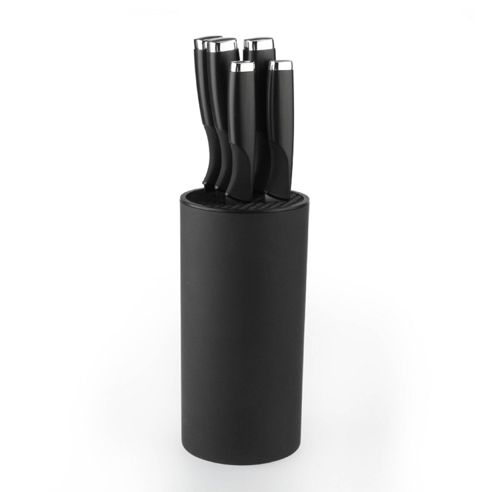 Conjunto 5 Facas com Suporte Preto