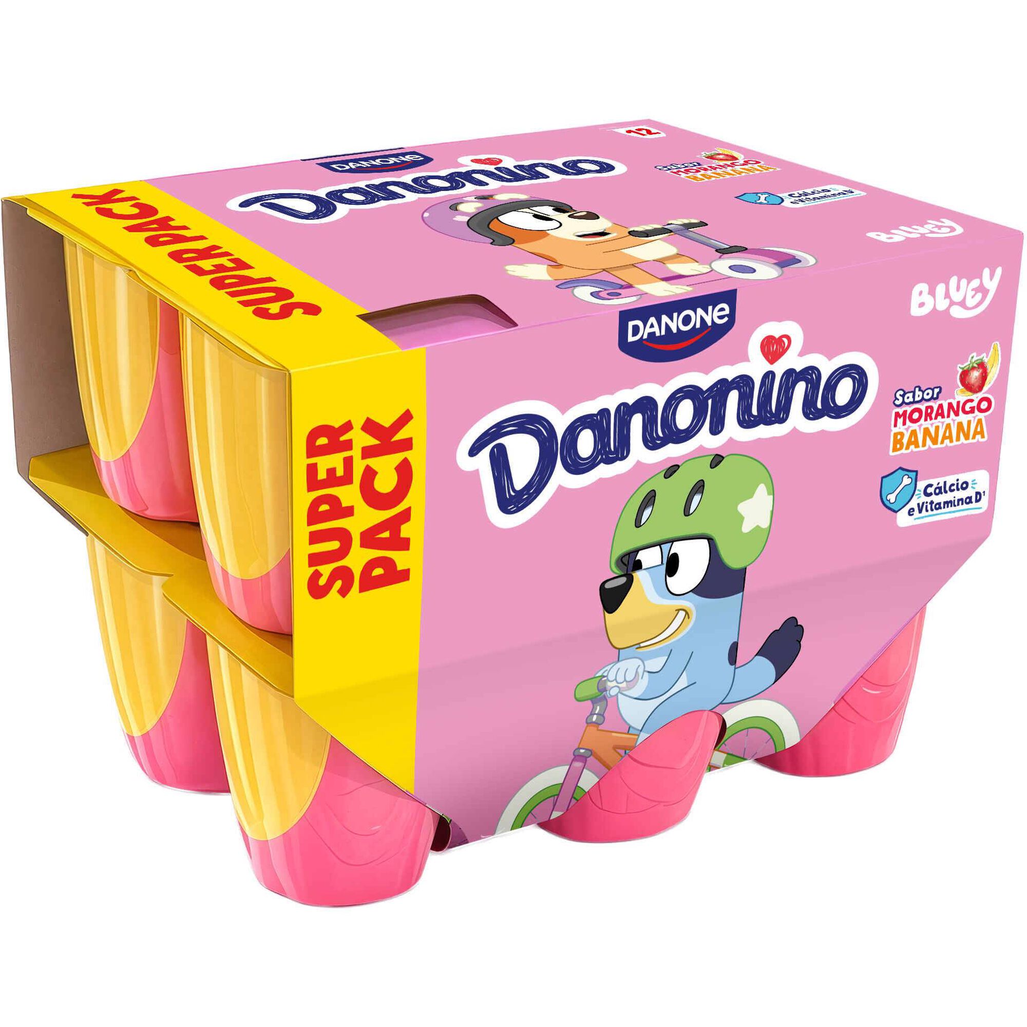 Queijinho Polpa Morango e Banana Infantil Pack Danonino Danone