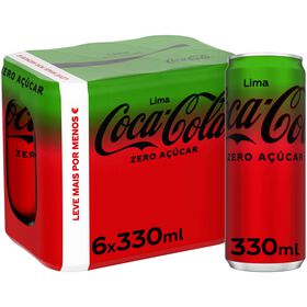 Refrigerante em Lata com G&aacute;s Cola Zero Lima Coca-Cola