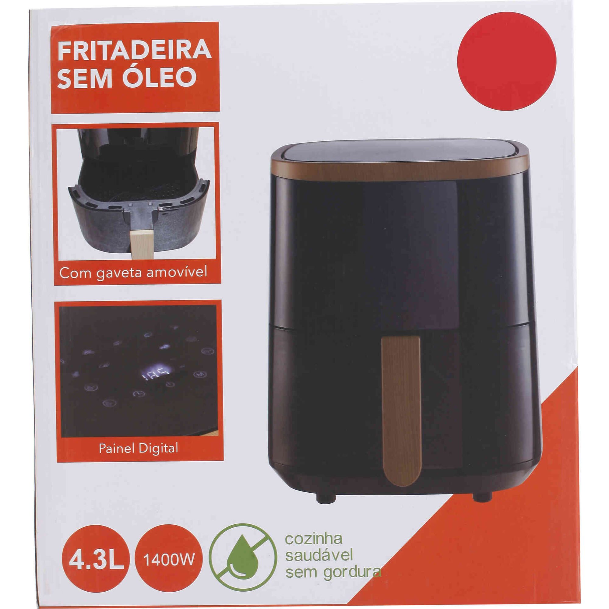Fritadeira sem &Oacute;leo 4,3L Wood Bazar&atilde;o