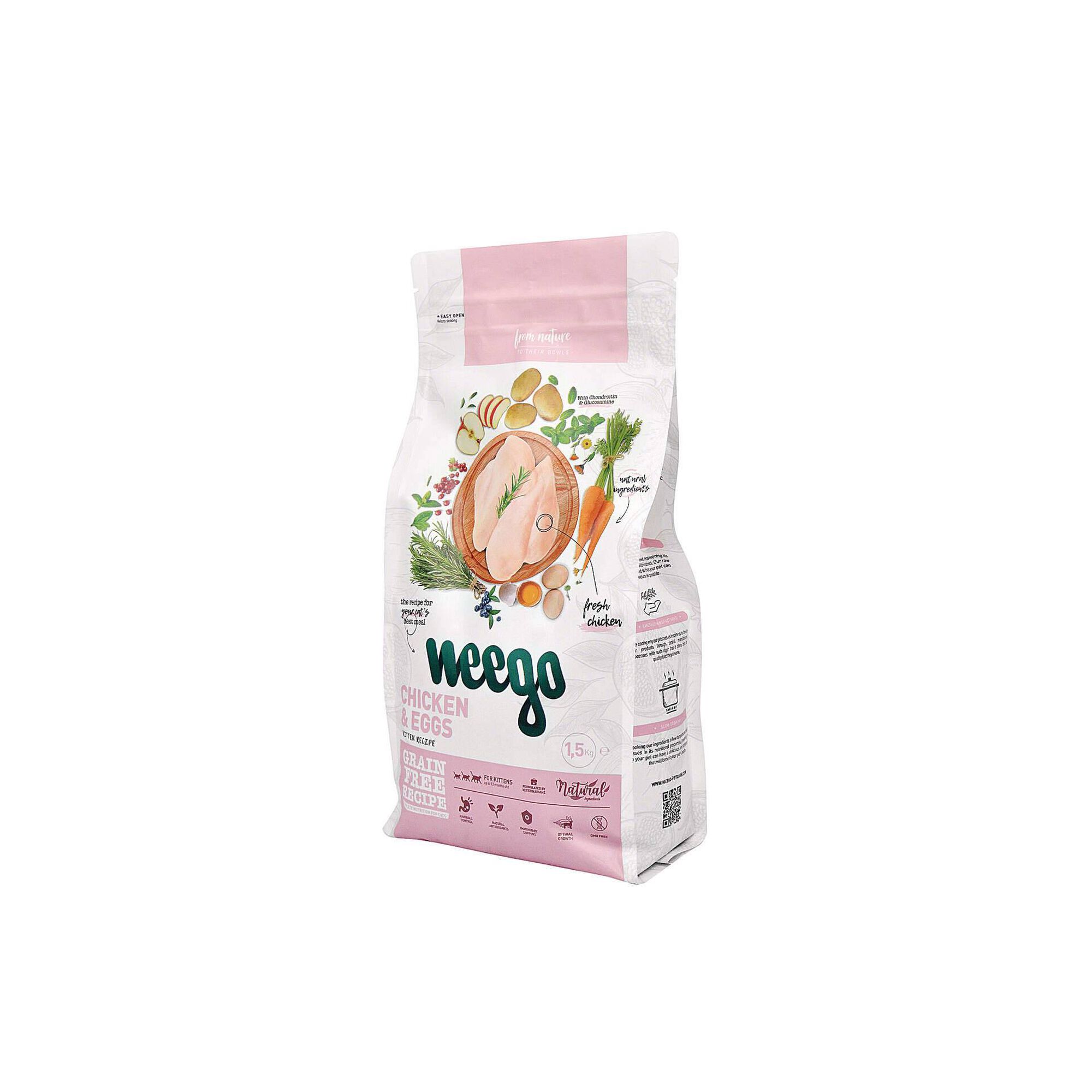 Ra&ccedil;&atilde;o para Gato J&uacute;nior Frango e Ovos Weego