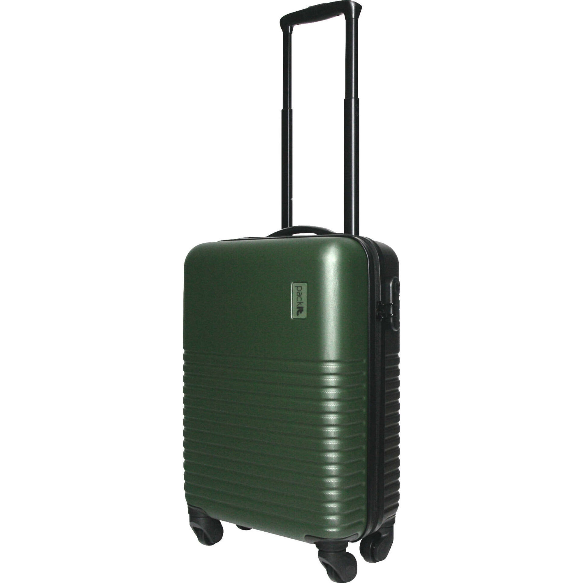 Mala de Viagem Grande 4 Rodas Preta e Verde Mil&atilde;o Pack It