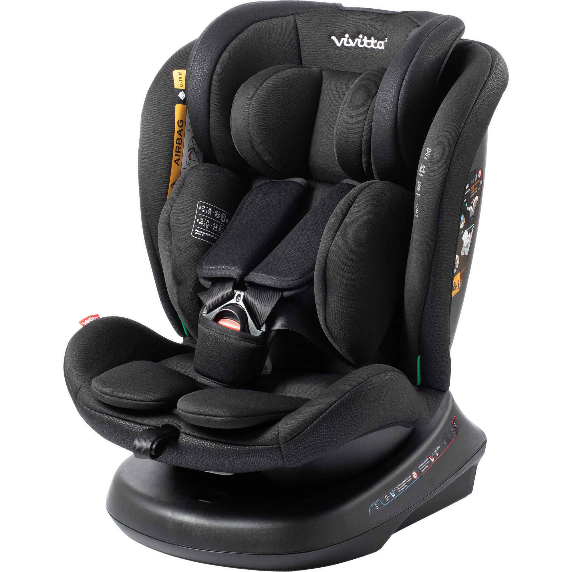 Cadeira Auto I-Size 40-150cm Rotativa Preta Sanna Ibelt Vivitta