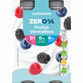 Iogurte L&iacute;quido Zero% Frutos Vermelhos Continente