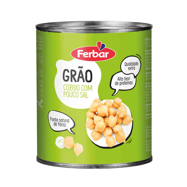 Grão de Bico Cozido sem Glúten Ferbar