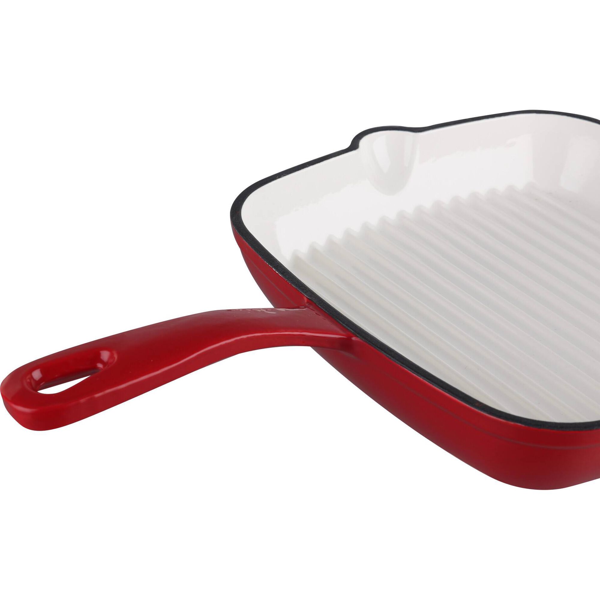 Grelhador Ferro Fundido 28x28cm Vermelho Kasa