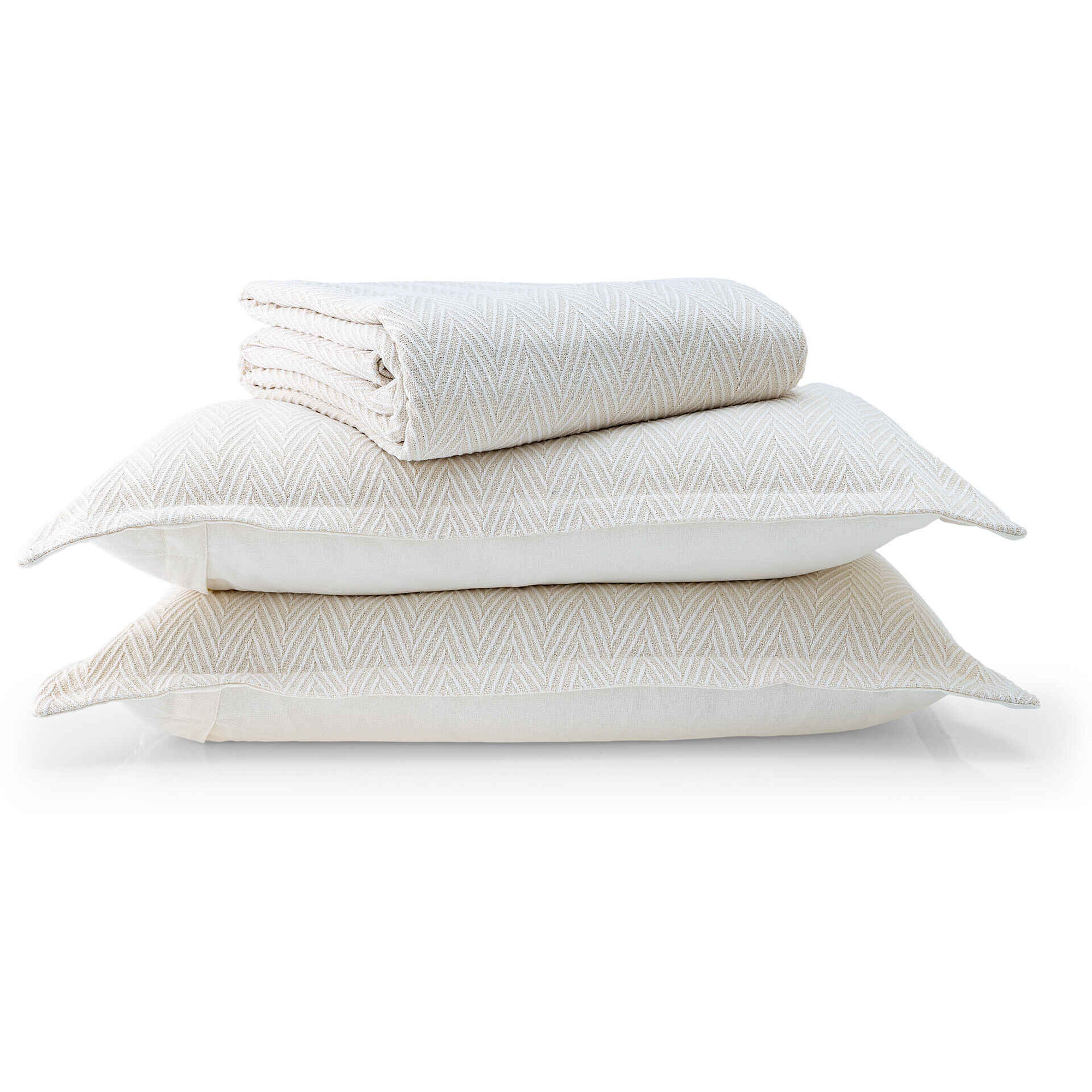 Colcha Jacquard ZigZag Bege Kasa