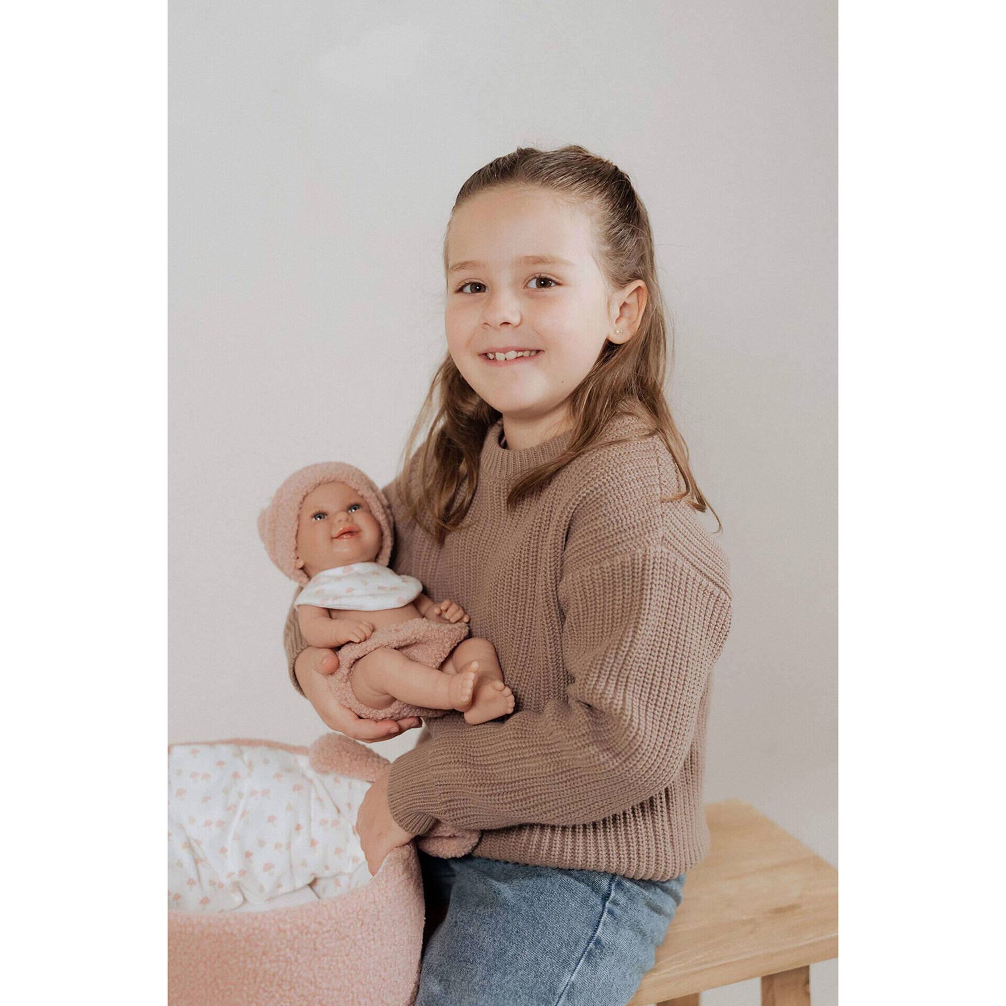 Reborn - Beb&eacute; Elegance Babyto Rosa com Alcofa