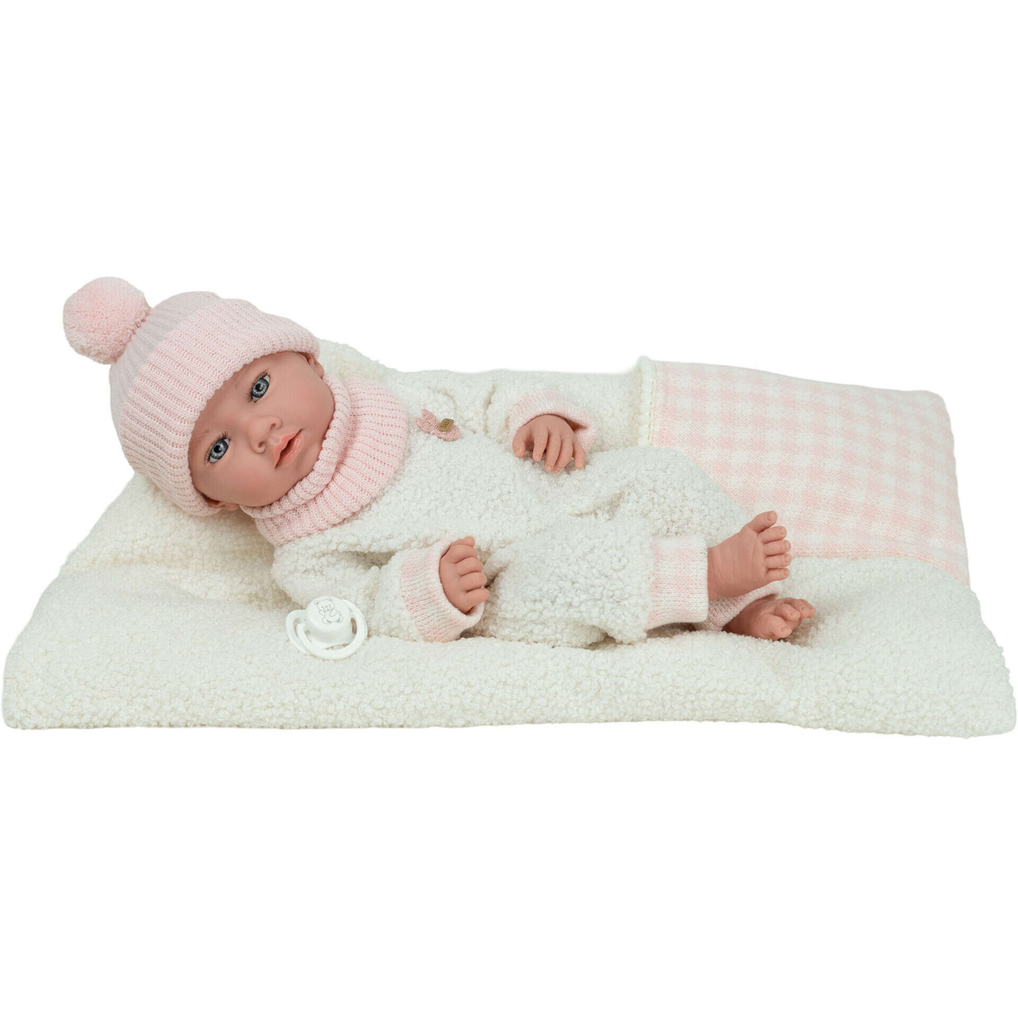 Reborn - Beb&eacute; Elegance Bege com Almofada