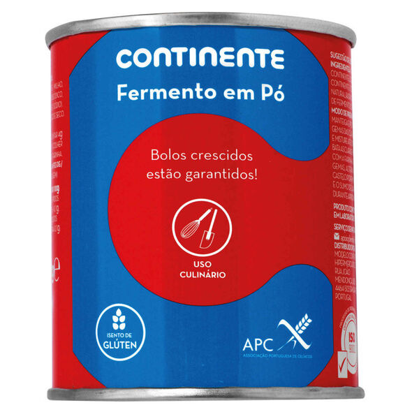 Fermento em Pó sem Glúten Continente