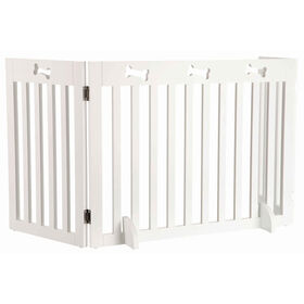 Barreira de Prote&ccedil;&atilde;o para C&atilde;o com 3 Elementos Lacado Branco 82-124x61cm