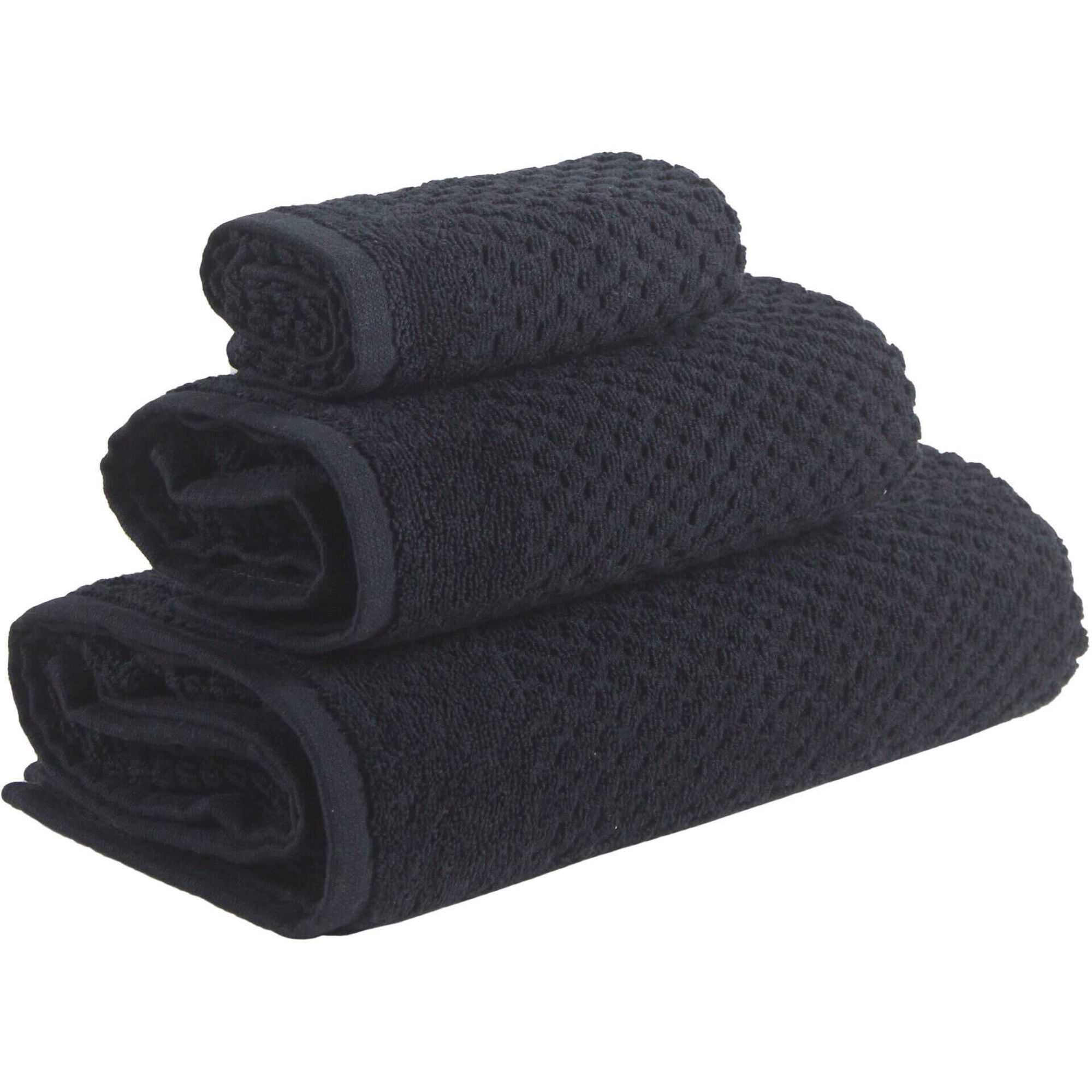 Conjunto 3 Toalhas Popcorn Preto Kasa