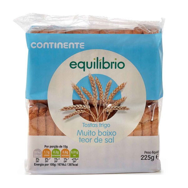 Tostas Baixo Teor de Sal Continente Equilíbrio