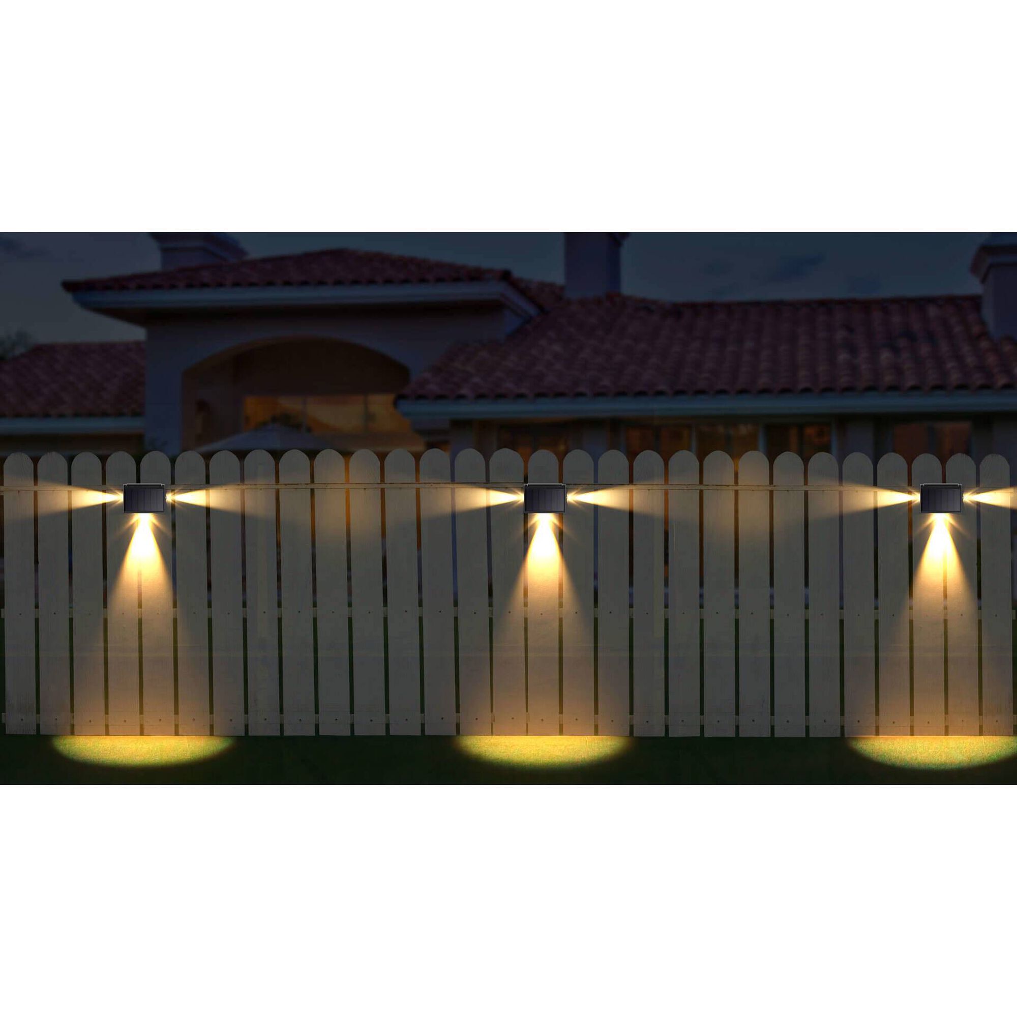 Foco de Parede Solar 3 LEDs Preto Boost