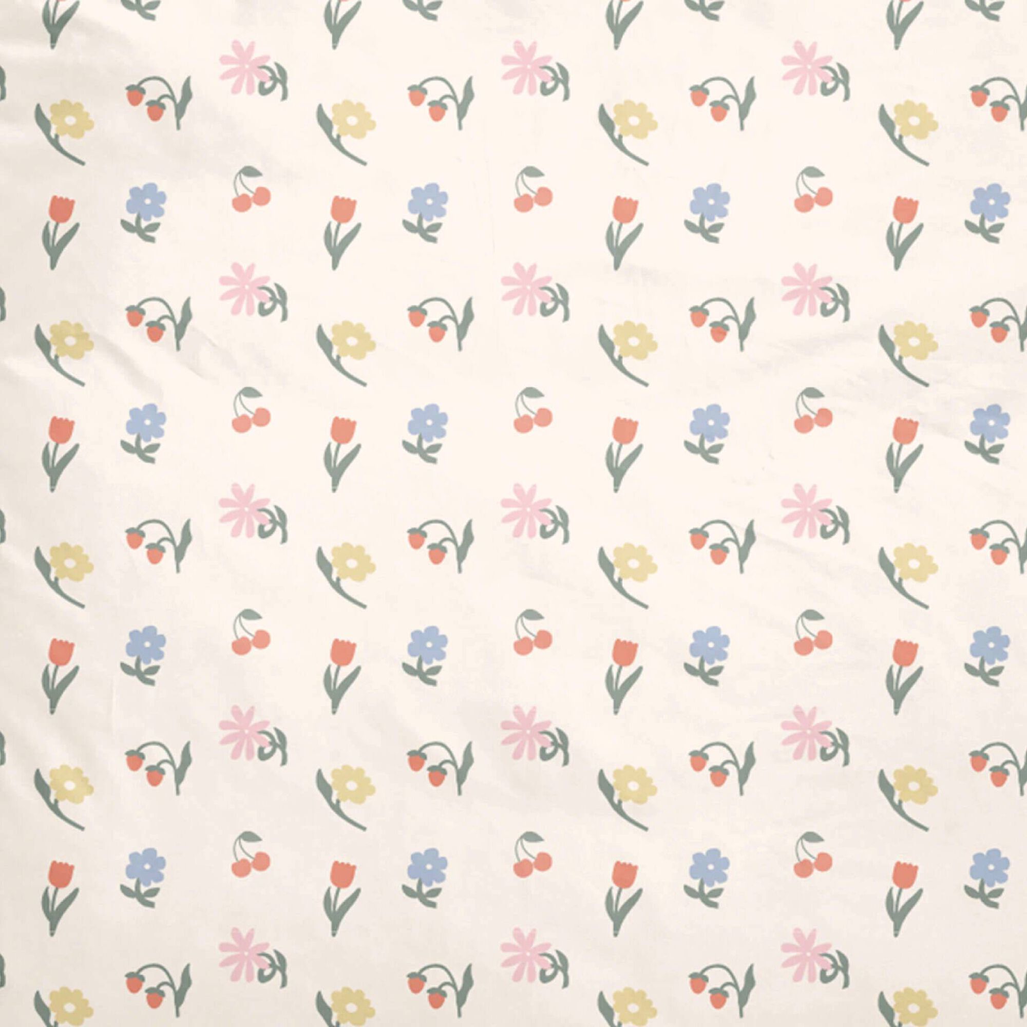 Conjunto Capa Edred&atilde;o Algod&atilde;o 240x220cm Flores Kasa