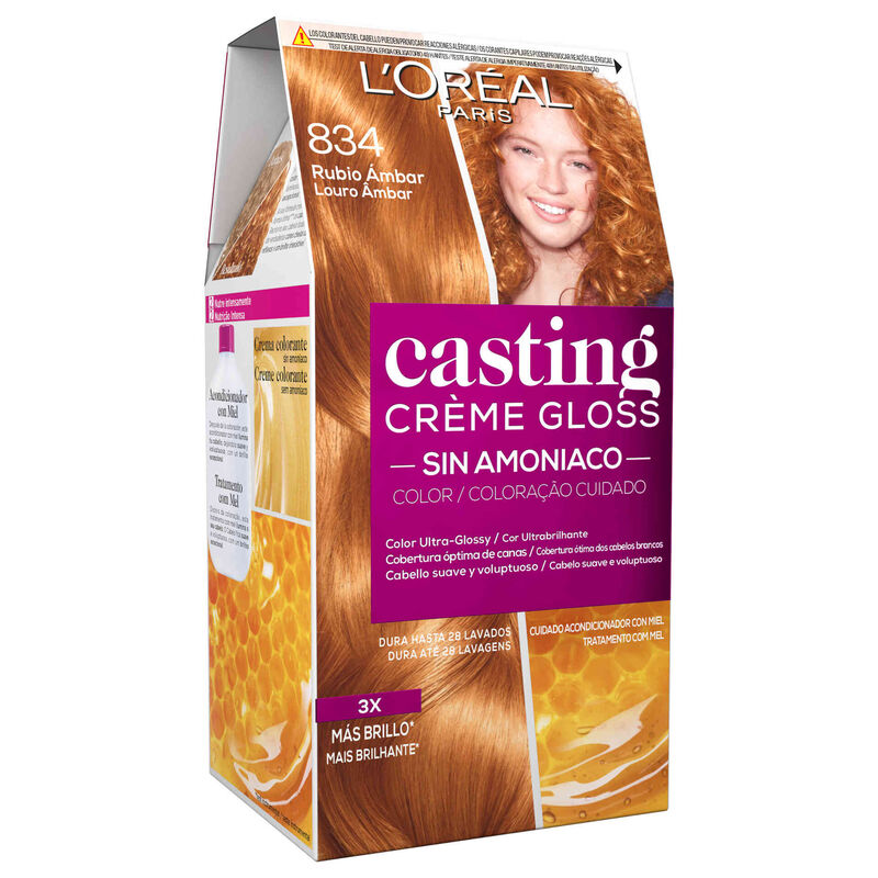 Coloração Tom sobre Tom Louro Âmbar 834   L'Oréal Paris Casting Creme Gloss