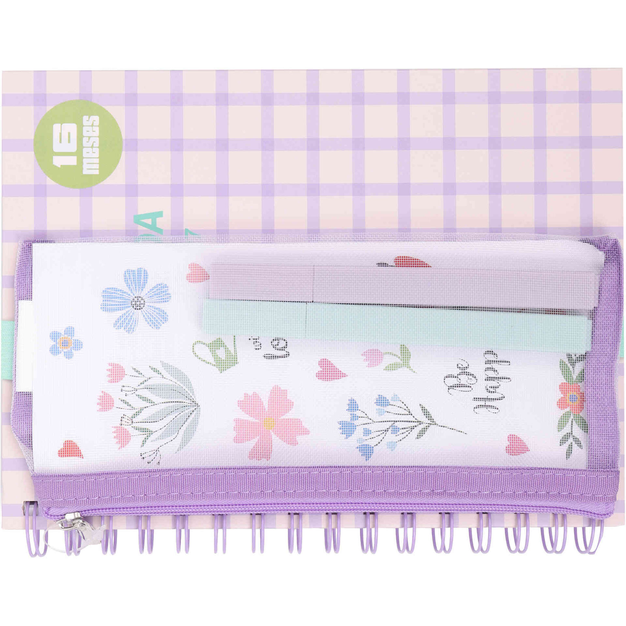Conjunto de Agenda 16 Meses A5 com Sublinhadores e Estojo (v&aacute;rios modelos) Note!