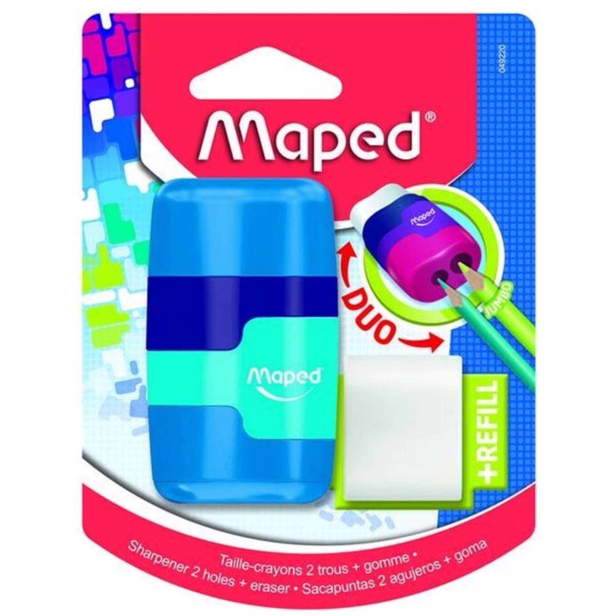 Afia Dupla com Depósito e Borracha Connect Duo Color (várias cores)