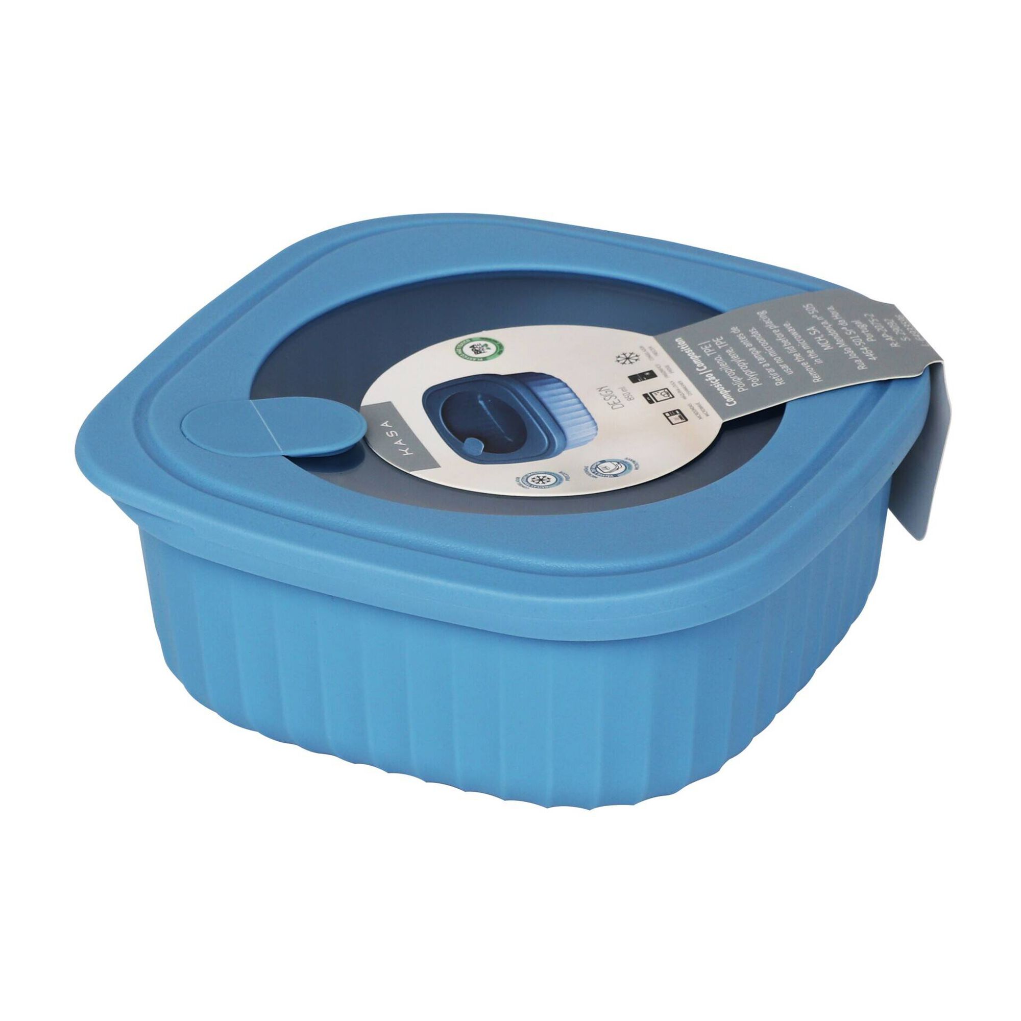 Caixa Herm&eacute;tica 0,85L Azul Design Kasa