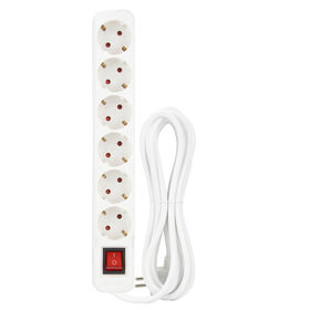 Bloco 6 Tomadas com Interruptor 3mts Branco