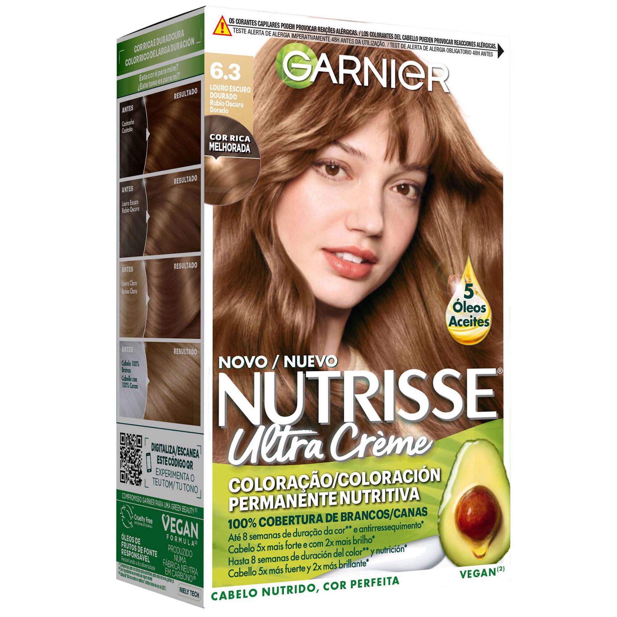 Coloração Permanente Nutrisse Louro Escuro Dourado 6.3