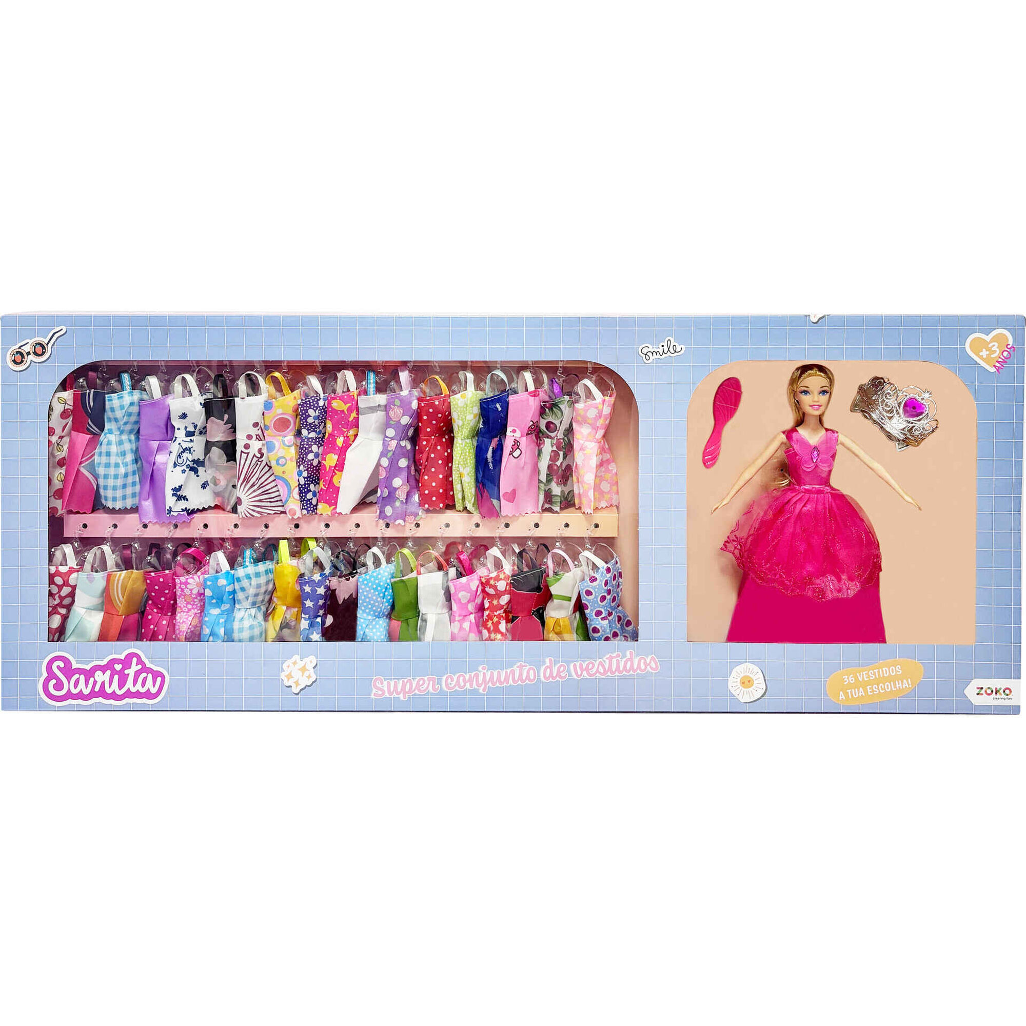 Zoko Sarita - Boneca com Super Conjunto de Vestidos