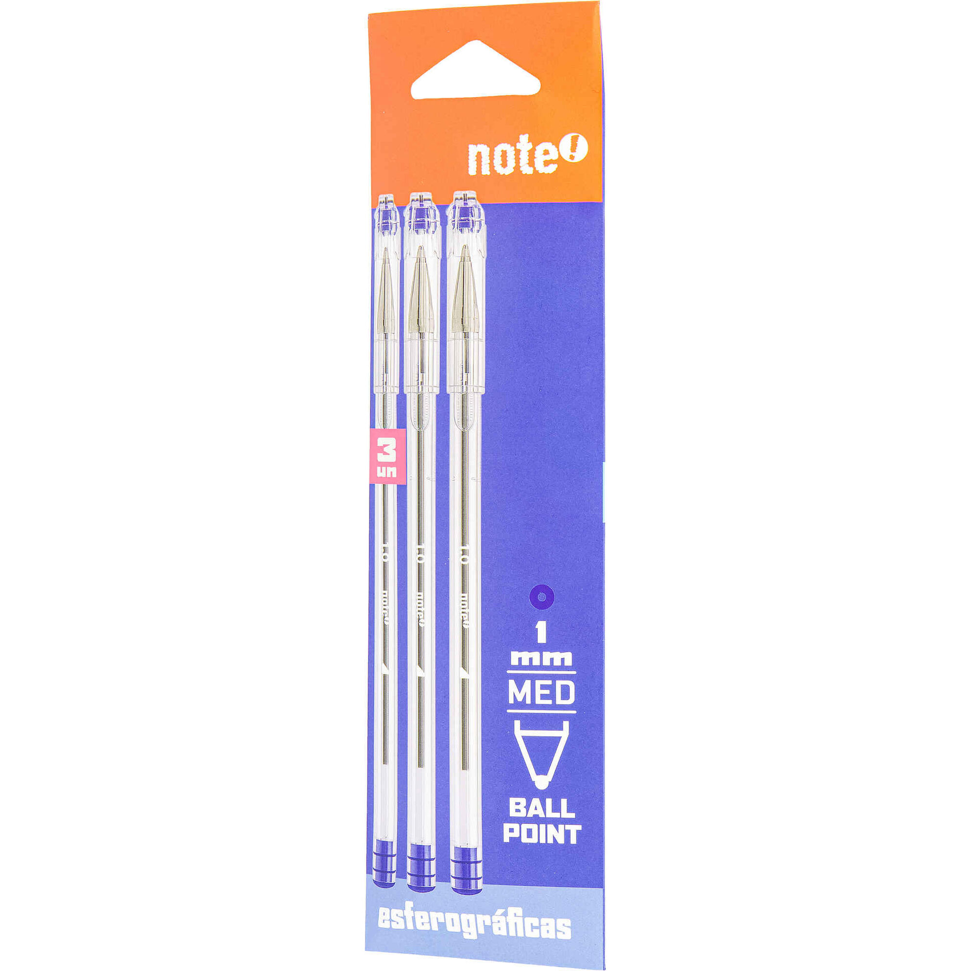 Conjunto 3  Esferogr&aacute;ficas de Tinta Azul Note!