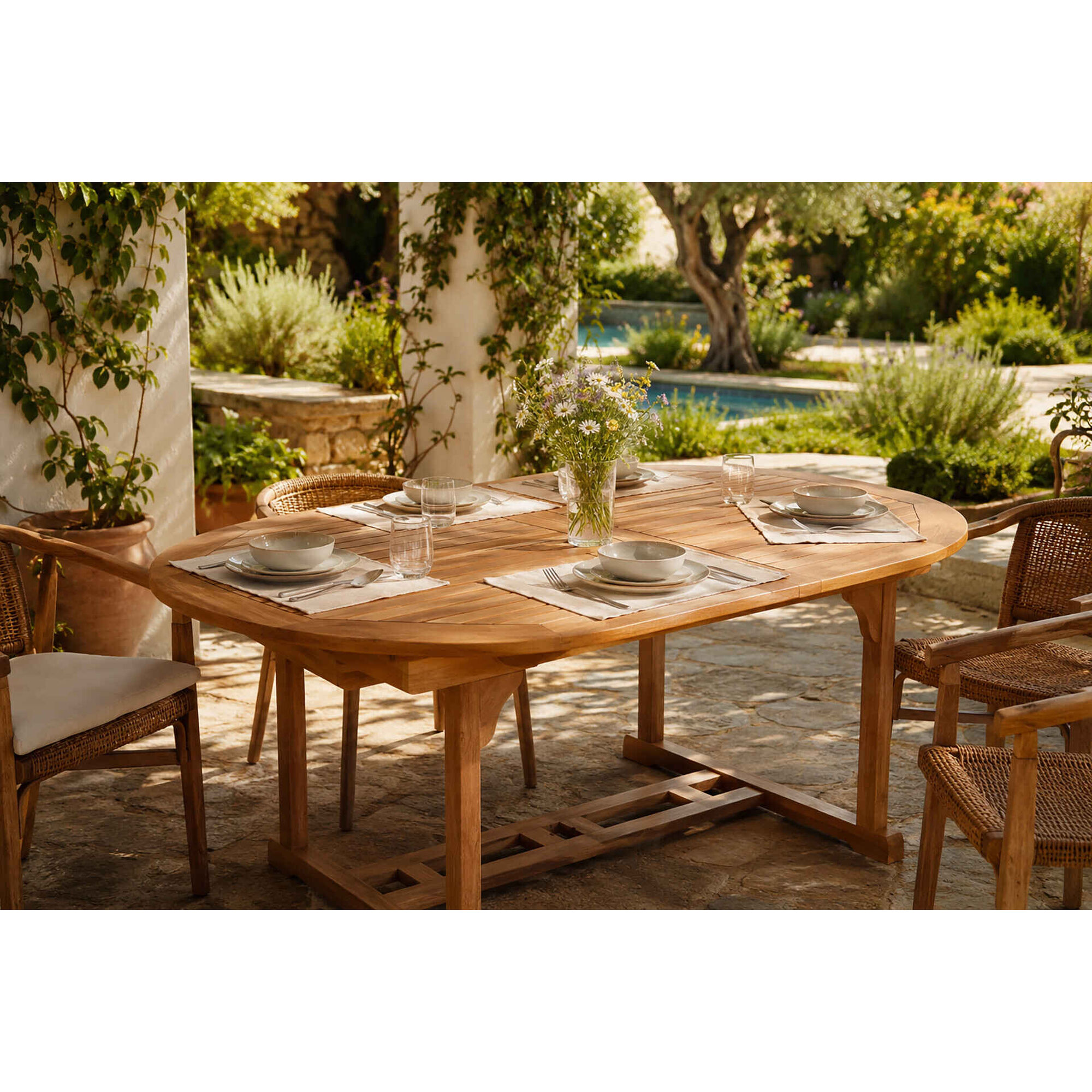 Mesa Extens&iacute;vel 150-200cm Madeira Ac&aacute;cia Kasa