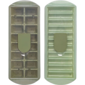 Conjunto 2 Cuvetes Gelo 16 Cubos e 11 Palitos Kasa