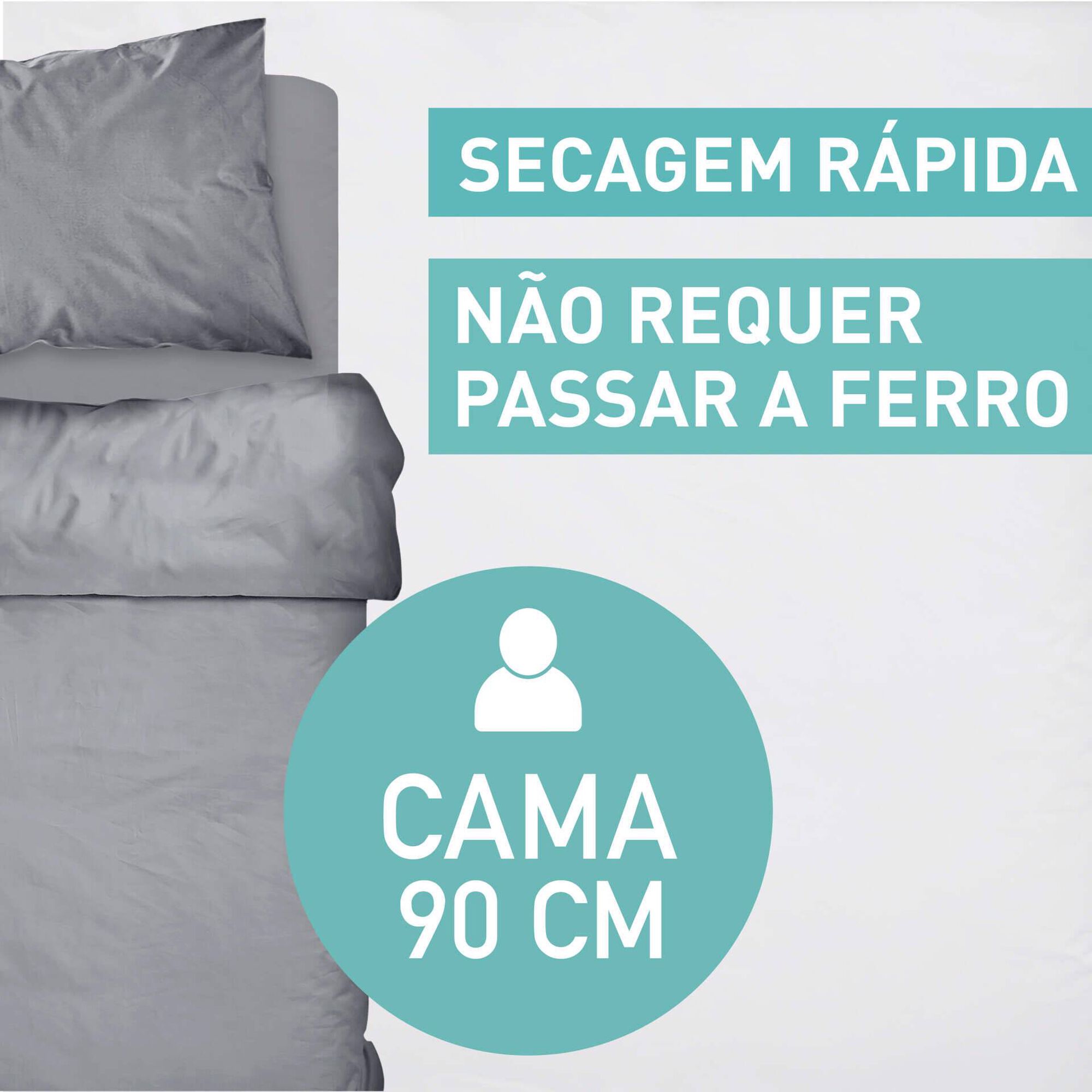Conjunto Len&ccedil;&oacute;is Microfibra 160x270cm Cinza Kasa