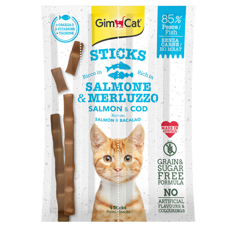 Snack para Gato Sticks Salmão Gimcat