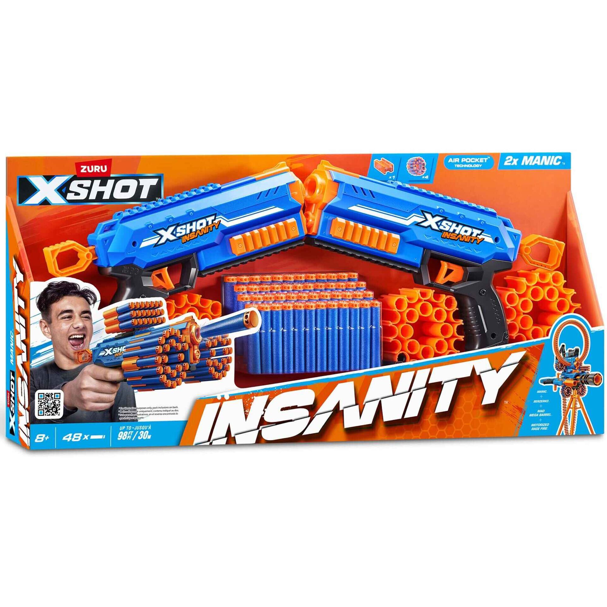 Conjunto 2 Lançadores X-Shot Insanity ㅤ