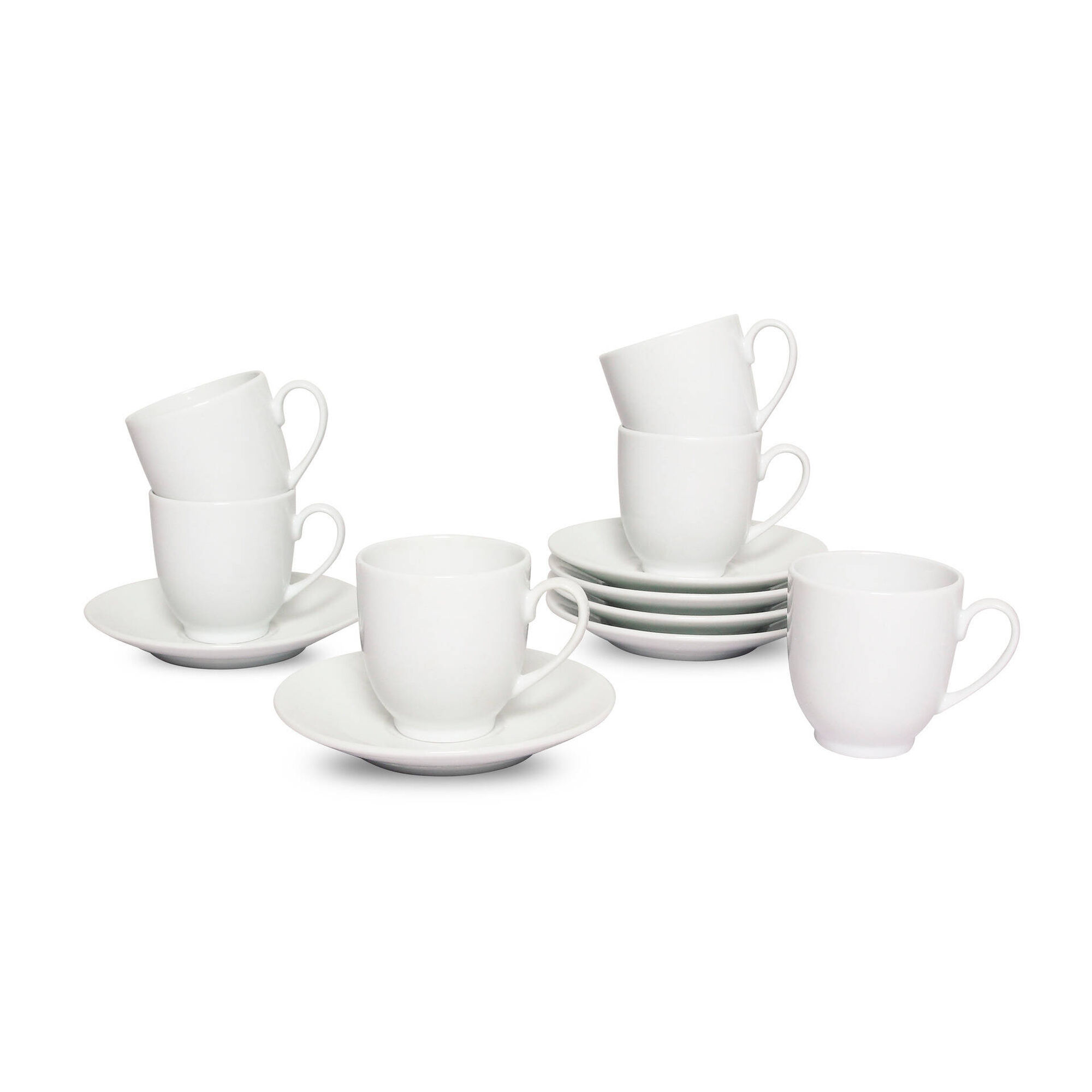 Servi&ccedil;o Caf&eacute; 6 Ch&aacute;venas Brancas Basic Kasa