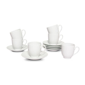 Serviço Café 6 Chávenas Brancas Basic