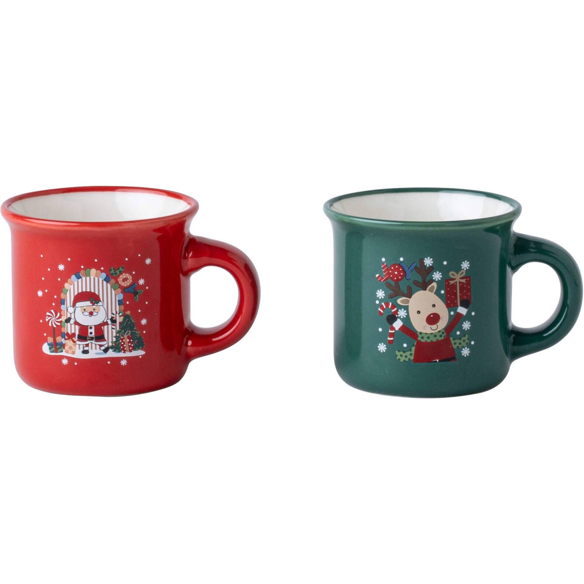 Conjunto 2 Ch&aacute;venas 75ml Rena e Pai Natal Kasa