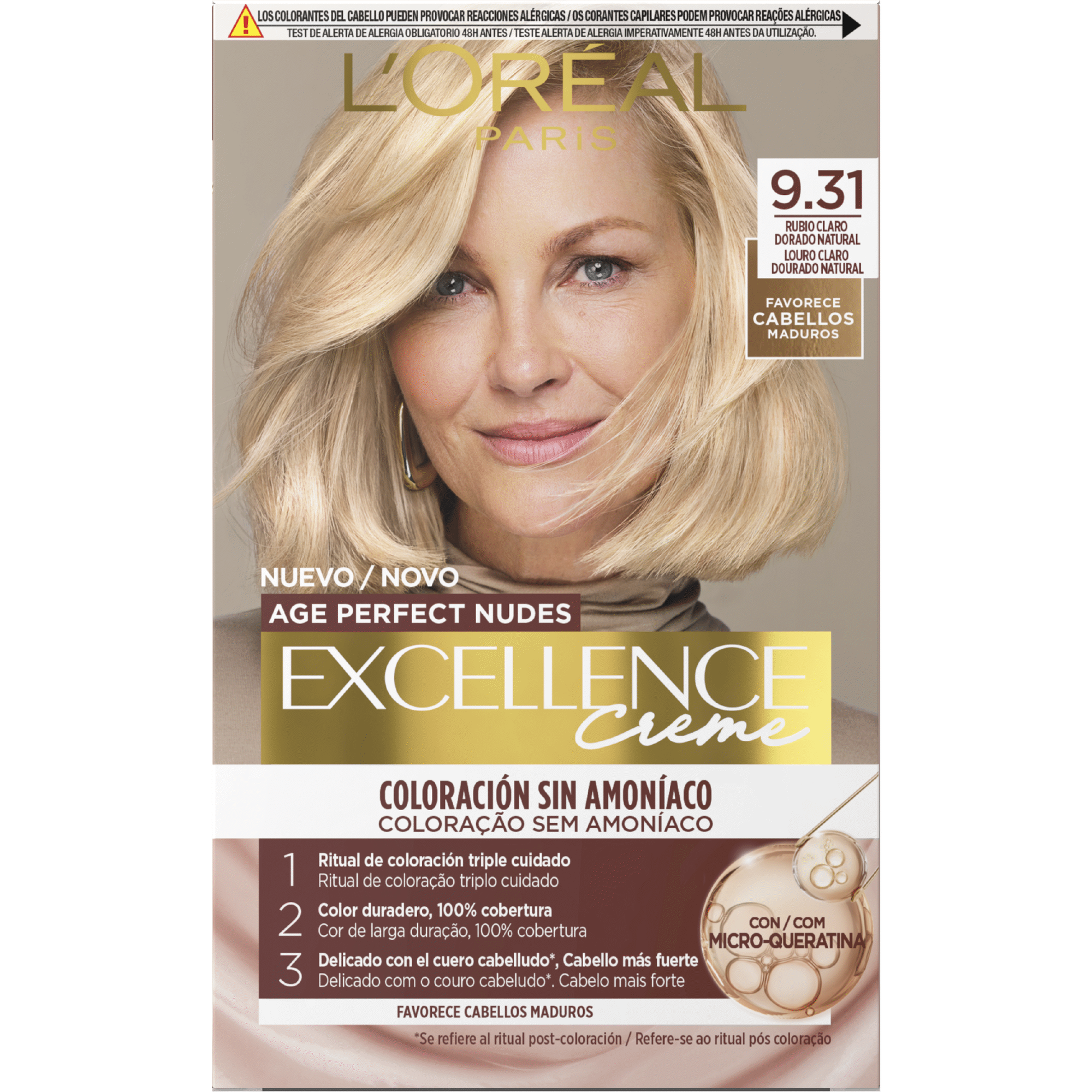 Colora&ccedil;&atilde;o Permanente Age Perfect Nudes 9.31 L'Or&eacute;al Paris Excellence