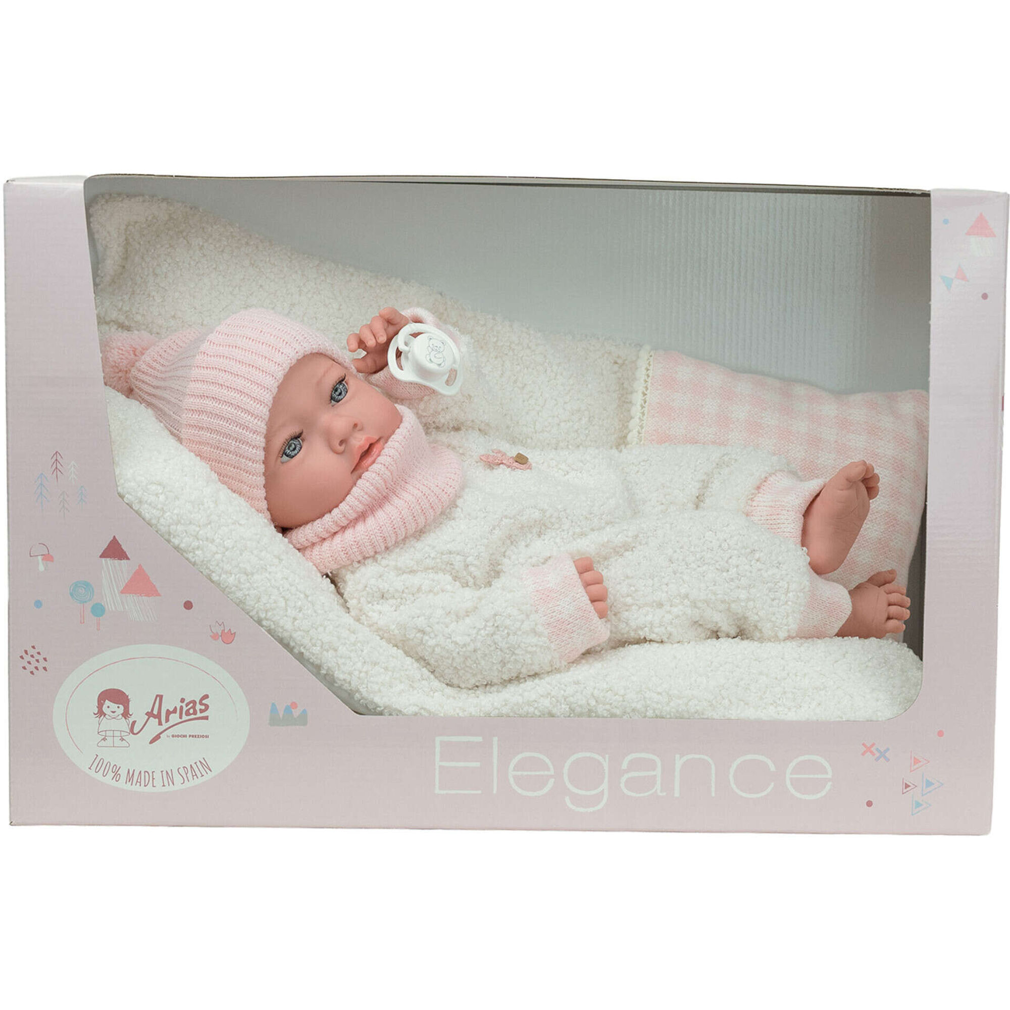 Reborn - Beb&eacute; Elegance Bege com Almofada