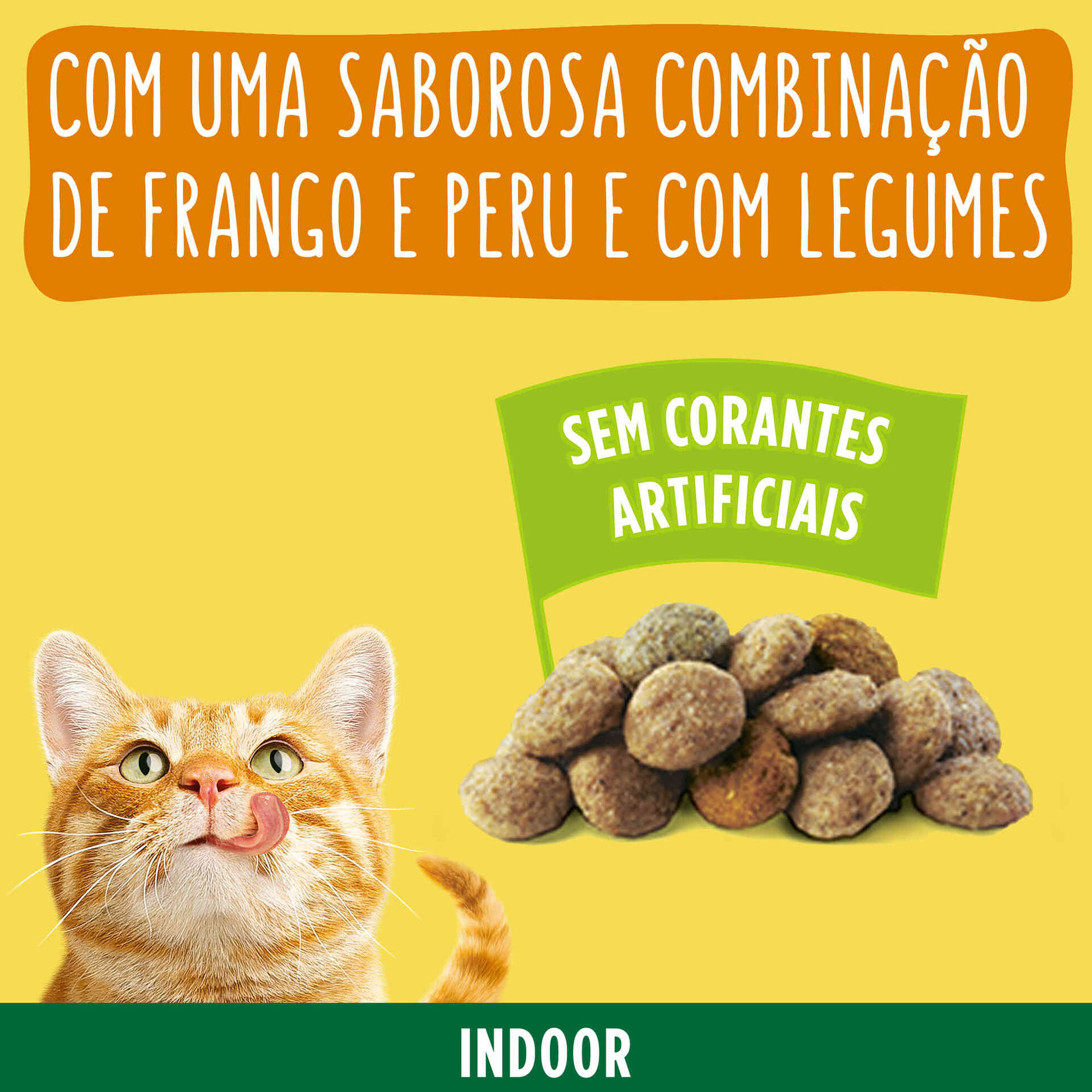 Ra&ccedil;&atilde;o para Gato Adulto de Interior Frango, Peru e Legumes Purina Friskies