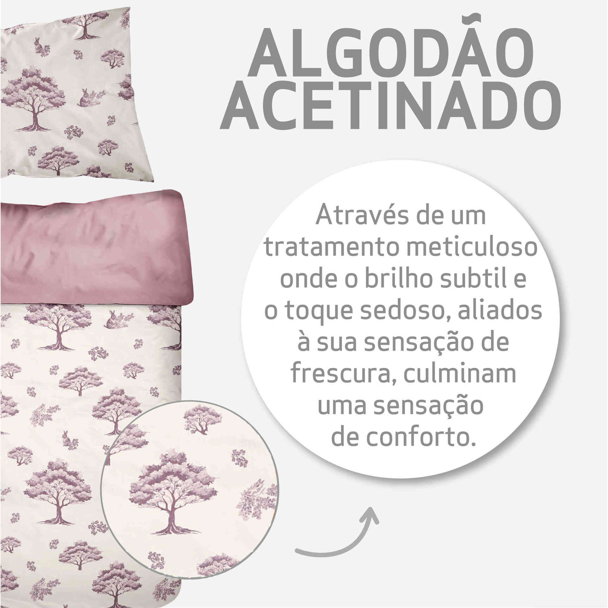 Conjunto Len&ccedil;&oacute;is Algod&atilde;o Acetinado 160x270cm Kasa