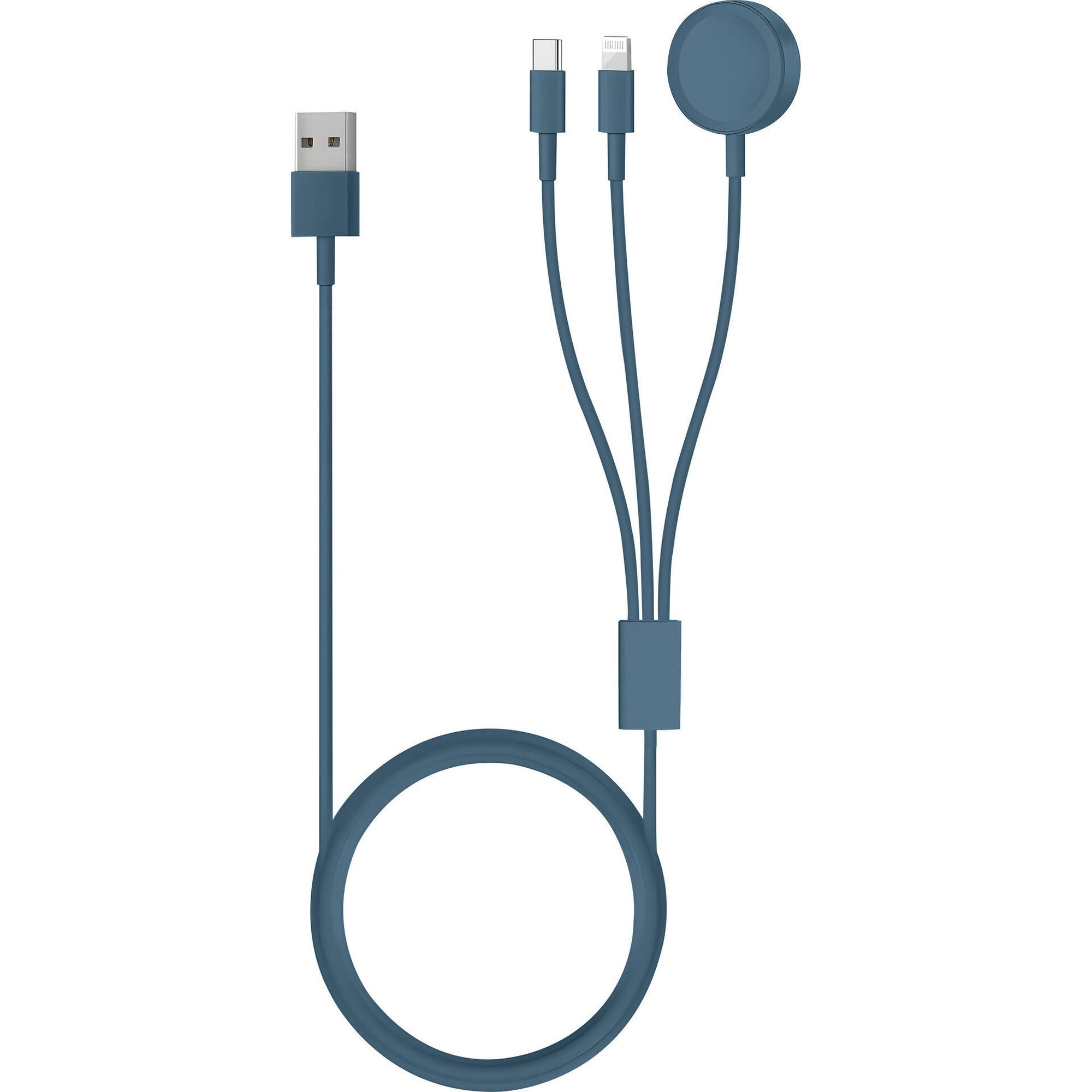 Cabo de Carregamento 3 em 1 Fusion Azul Bazar&atilde;o