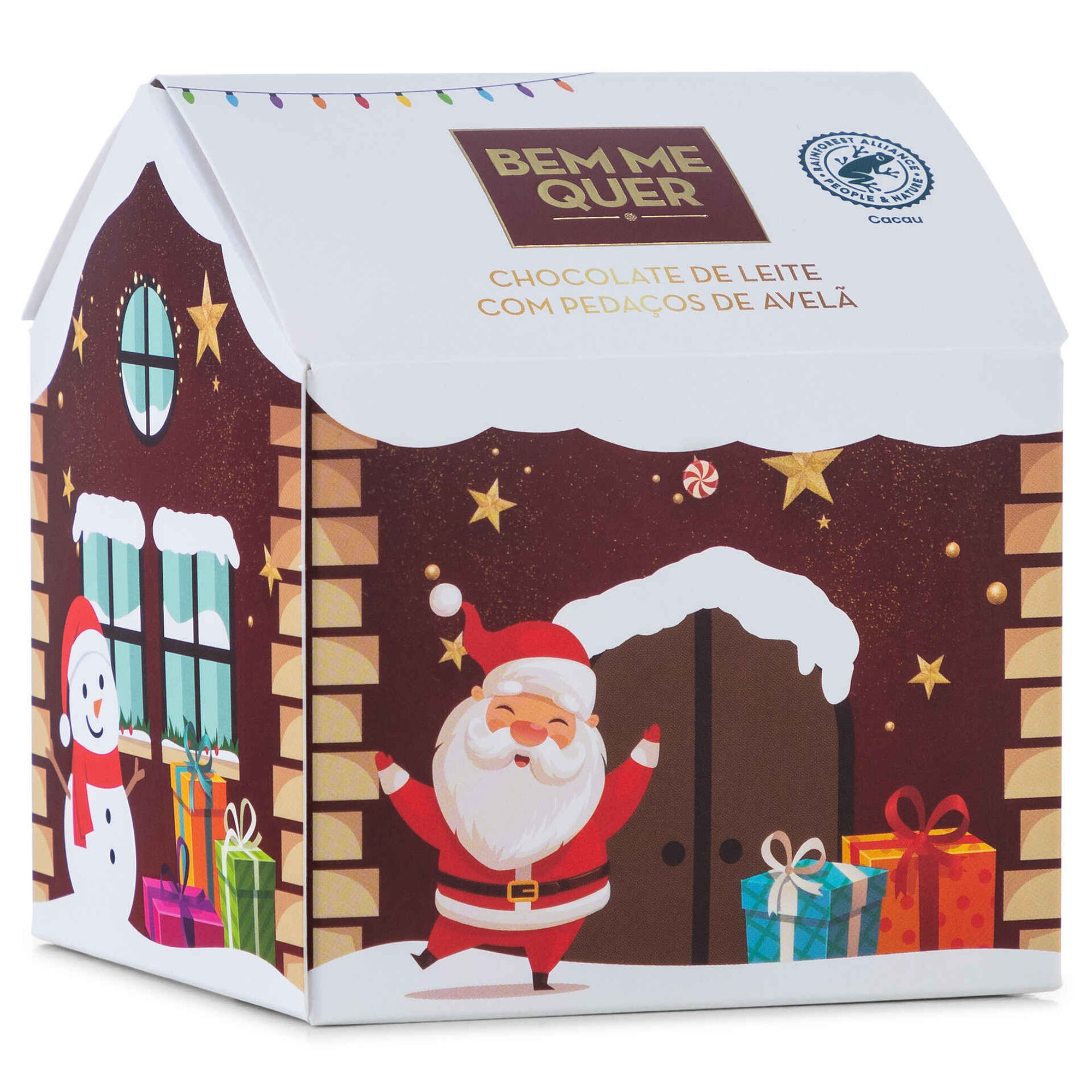 Casa de Natal com Chocolates de Leite e Avelã