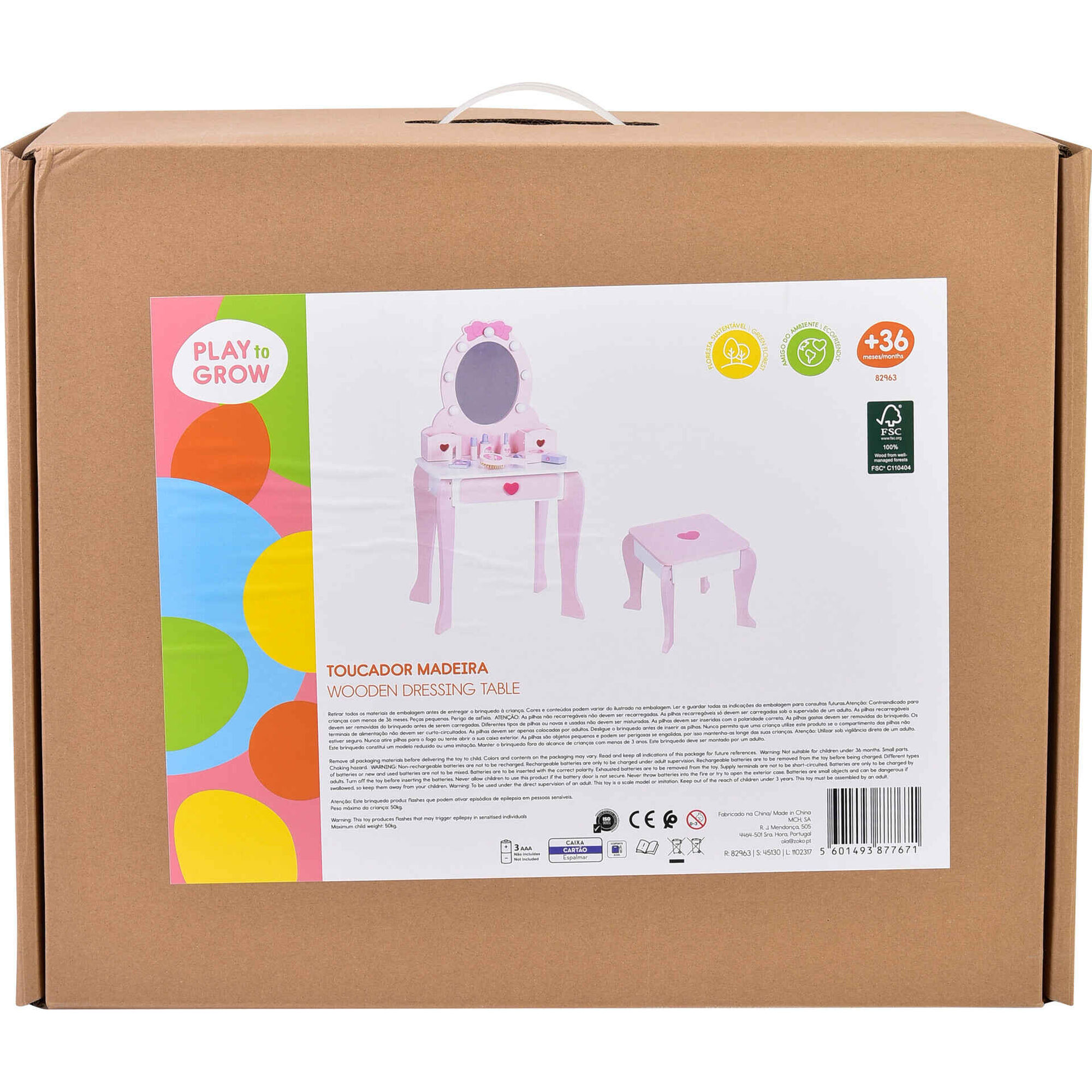 Zoko Play to Grow - Toucador de Madeira Rosa