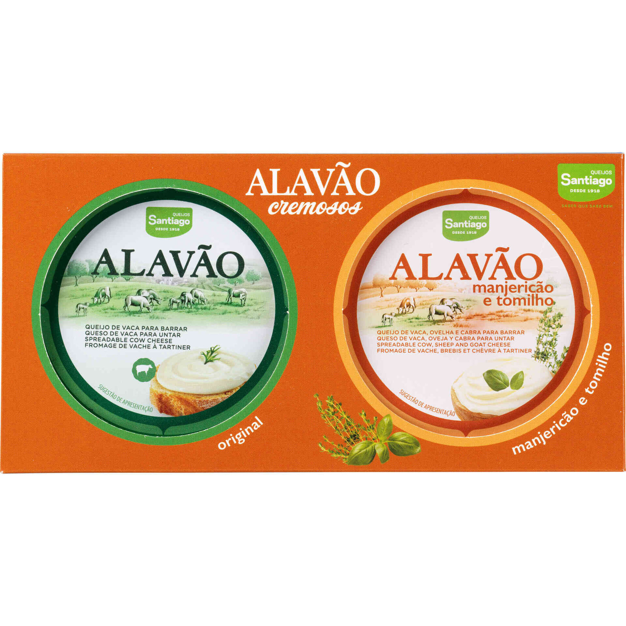 Conjunto Queijo Cremoso Manjeric&atilde;o e Tomilho Alav&atilde;o