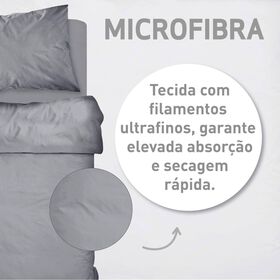 Conjunto Len&ccedil;&oacute;is Microfibra Cinza Kasa